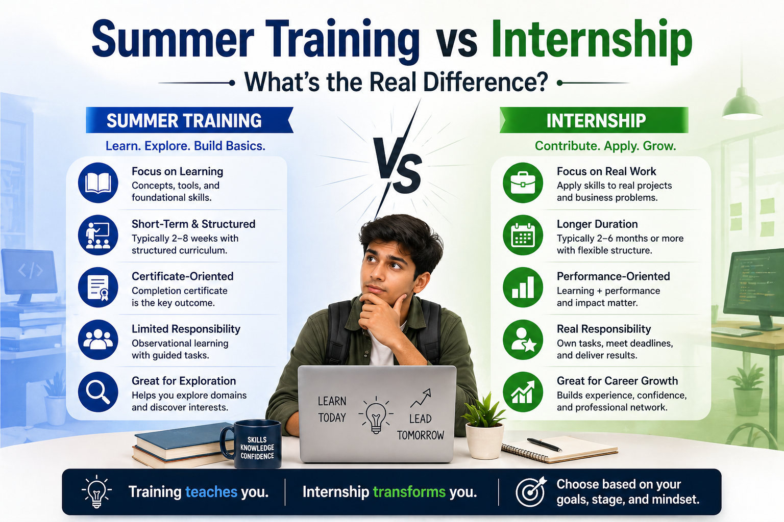 Summer Training vs Internship – What's the Real Difference?
